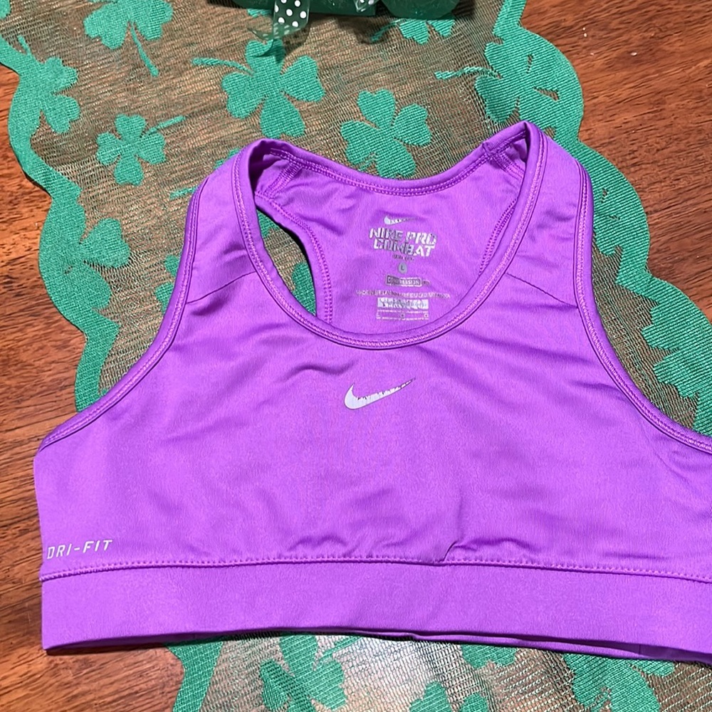 Purple Nike Pro Combat Sports Bra
